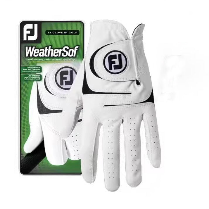 FJ Golf Gloves - Imported Fine Wool, Genuine Leather Gloves for Men & Women, Anti-Slip, Breathable, Wear-Resistant, Available in Single or Pair.