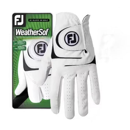 FJ Golf Gloves - Imported Fine Wool, Genuine Leather Gloves for Men & Women, Anti-Slip, Breathable, Wear-Resistant, Available in Single or Pair.