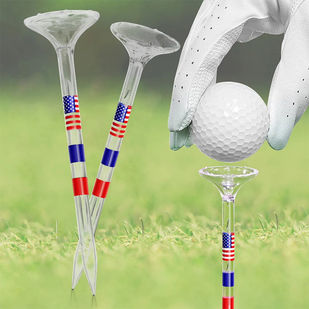 prowithlin Golf Tees 3 1/4'' Unbreakable Transparent Acrylic, Plastic Reduce Side Spin & Friction, Long Tee Bulk with Big Cup & 8 Prongs Golf Accessories for Men 50 Pack