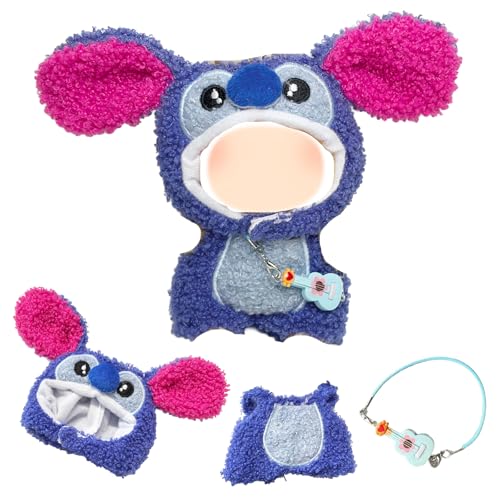 Lot de 3 vêtements de poupée bleus pour poupées de 17 cm, ensemble d'accessoires de poupée comprenant 1 combinaison, 1 chapeau, 1 pendentif pour fille pour meilleurs cadeaux sans poupée