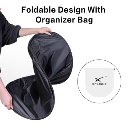 300T Sunshade for Tesla Model Y Model 3, Car Accessories 2025 for Tesla, Front Window Sunshade with Organizer Bag, Gifts for Tesla Owners (Black)