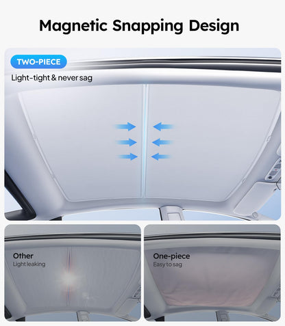 Tesla Model 3 Sunshade Roof [Never Sag, Nano Ice-Crystal Coatings] 3-Gen Heat Insulation Glass Roof Sun Shade, Accessories for Tesla Model 3 2020~2026 Highland, Interior Gray