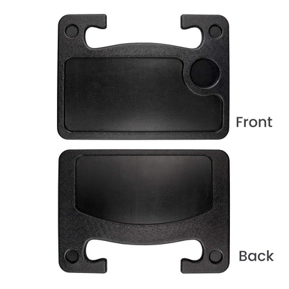 CarQiWireless Auto Steering Wheel Desk for Tesla Model 3 Model Y S X (Not for Yoke), Hollow Steering Wheel Tray for Laptop, Tablet, iPad, Or Notebook - Car Travel Table with Food Hook and Eating Tray