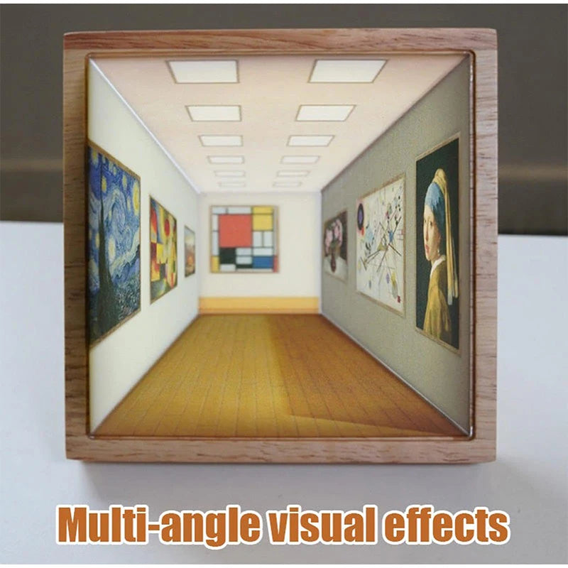 3D Naked Eye Vision Night Light Wall Lamp Decoration for Living Room Bedroom Wooden Recharge Atmosphere Table Lamp Funny Gift