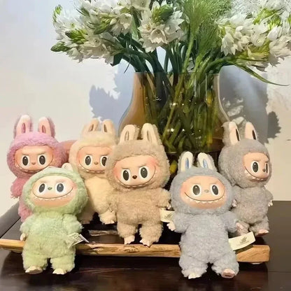 Cute Labubu The Monsters Heartbeat Macaron Enamel Face Cute Stuffed Pvc Figurine Tabletop Ornament Kawaii Toy Kids Birthday Gift