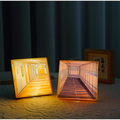 3D Naked Eye Vision Night Light Wall Lamp Decoration for Living Room Bedroom Wooden Recharge Atmosphere Table Lamp Funny Gift
