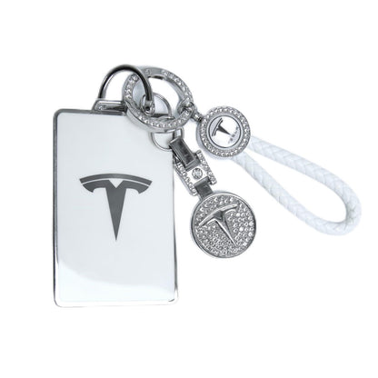 Tesheer for Tesla Key Card Holder Bling Key Chain fit Model S/X/3/Y Cybertruck Card Key Holder Key Card Protective Key Fob