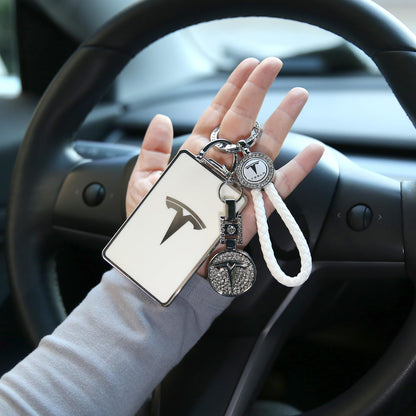 Tesheer for Tesla Key Card Holder Bling Key Chain fit Model S/X/3/Y Cybertruck Card Key Holder Key Card Protective Key Fob