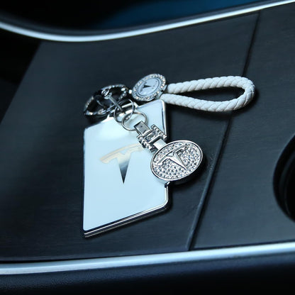 Tesheer for Tesla Key Card Holder Bling Key Chain fit Model S/X/3/Y Cybertruck Card Key Holder Key Card Protective Key Fob