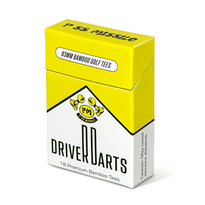 Driver Darts by P*ss Missile, Premium Bamboo Golf Tees | 18 Count, 83mm (3.25")