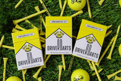 Driver Darts by P*ss Missile, Premium Bamboo Golf Tees | 18 Count, 83mm (3.25")