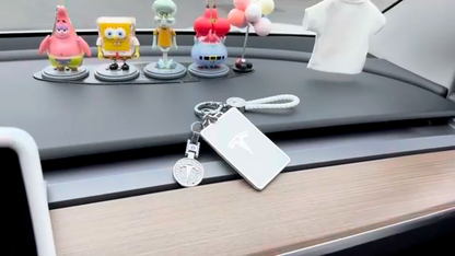 Tesheer for Tesla Key Card Holder Bling Key Chain fit Model S/X/3/Y Cybertruck Card Key Holder Key Card Protective Key Fob